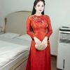 ÁO DÀI LỤA ÁNH KIM ĐÍNH PHA LÊ CAO CẤP