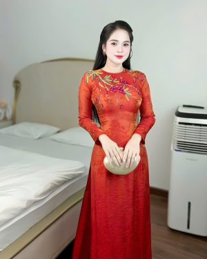ÁO DÀI LỤA ÁNH KIM ĐÍNH PHA LÊ CAO CẤP