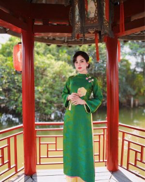ÁO DÀI LỤA TENCEL VÂN NHÃ ĐẦY CUỐN HÚT